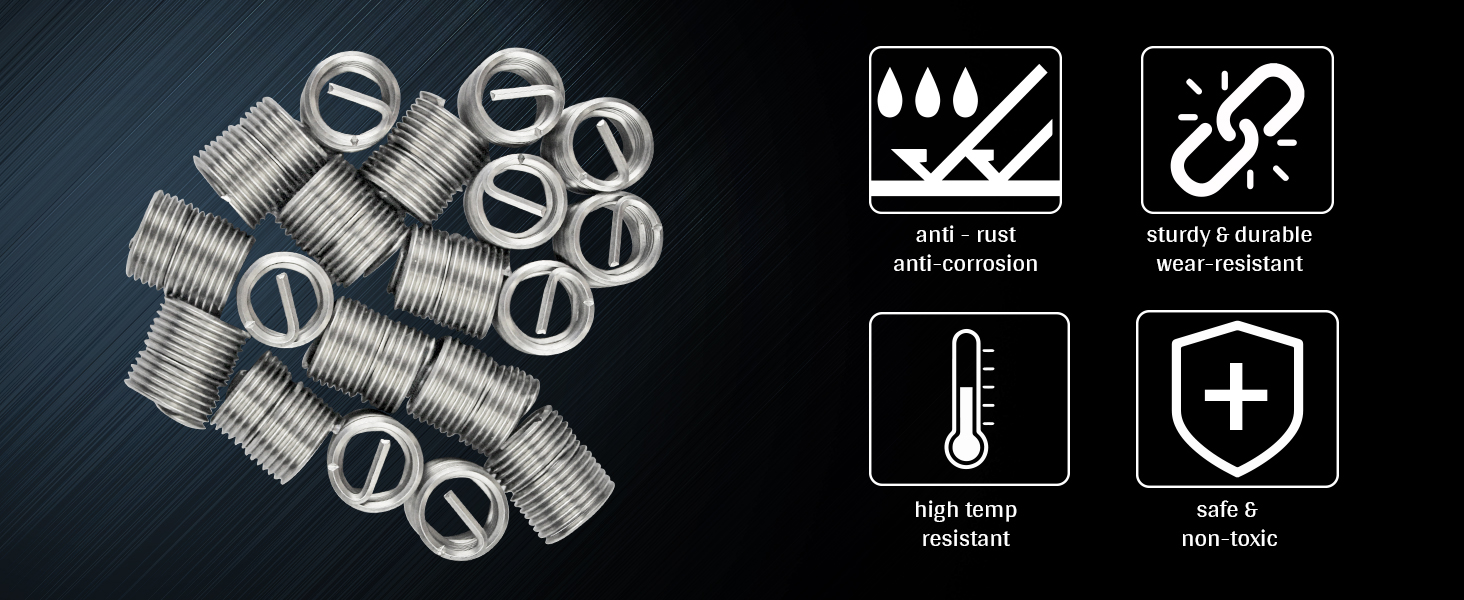 Wire thread helicoil insert Stainless Steel AISI 304 