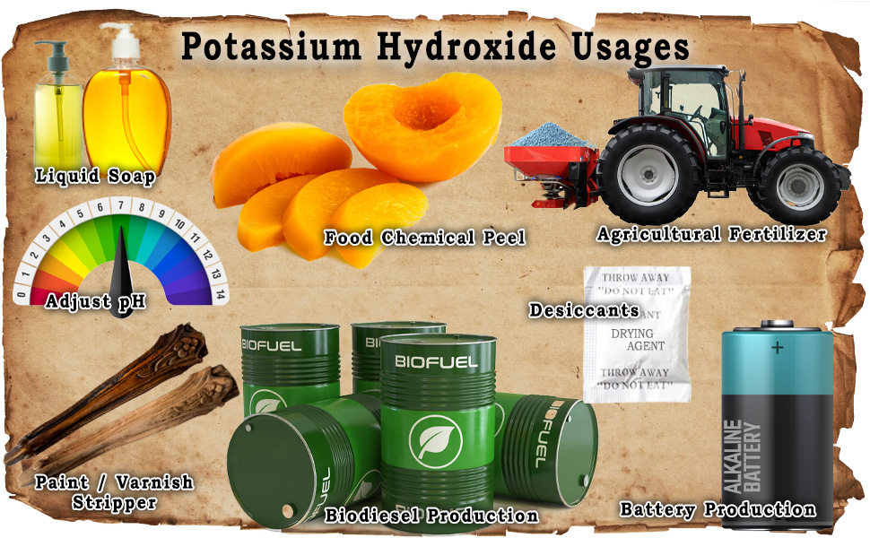 KOH Caustic Soda Potash Potassium Hydroxide Uses