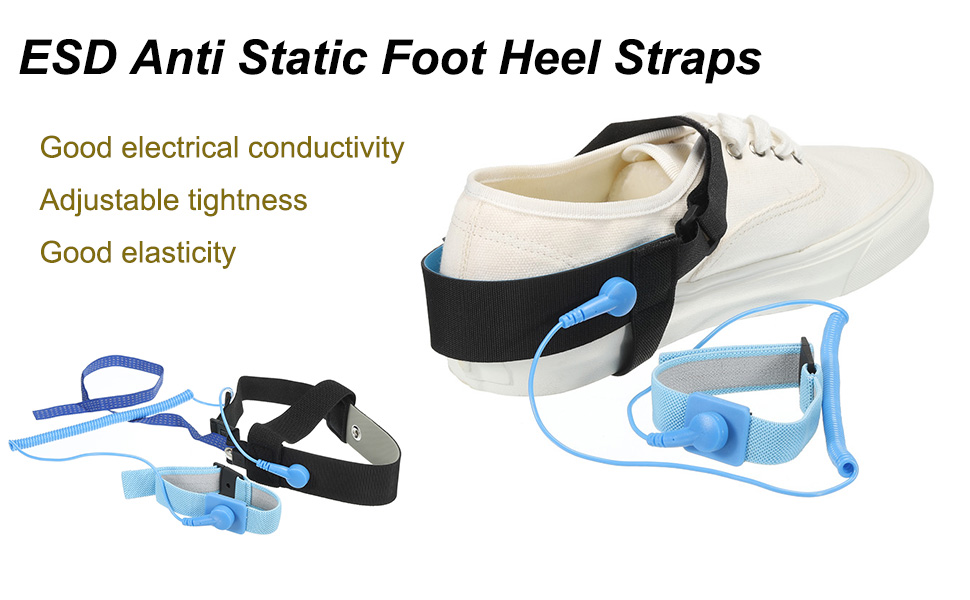 Anti static foot heel ground strap