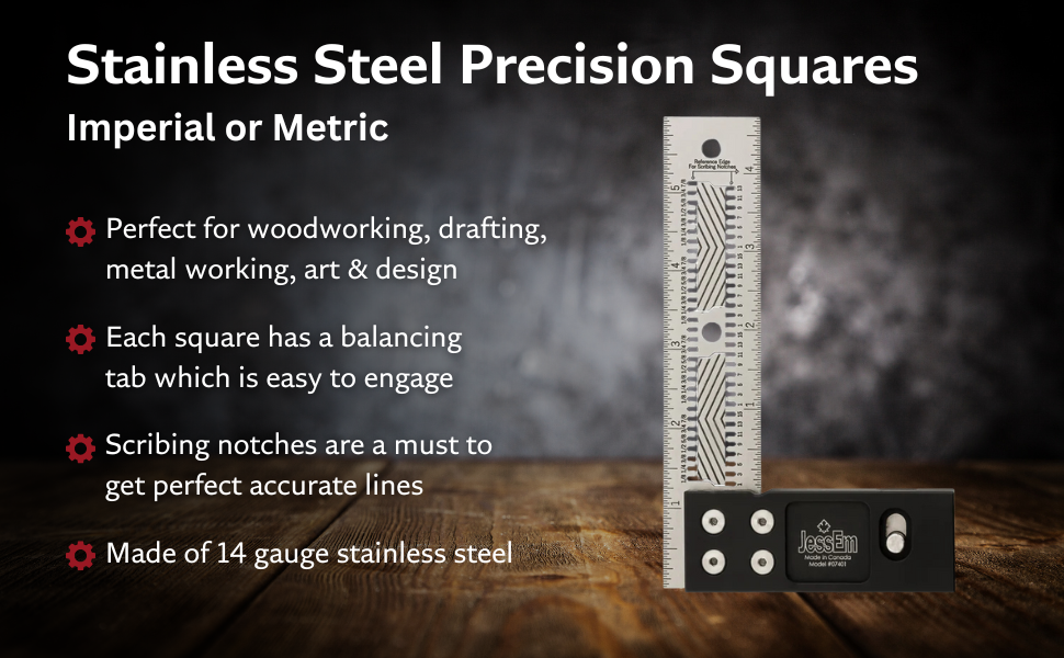 JessEm Tools, Stainless Steel precision squares