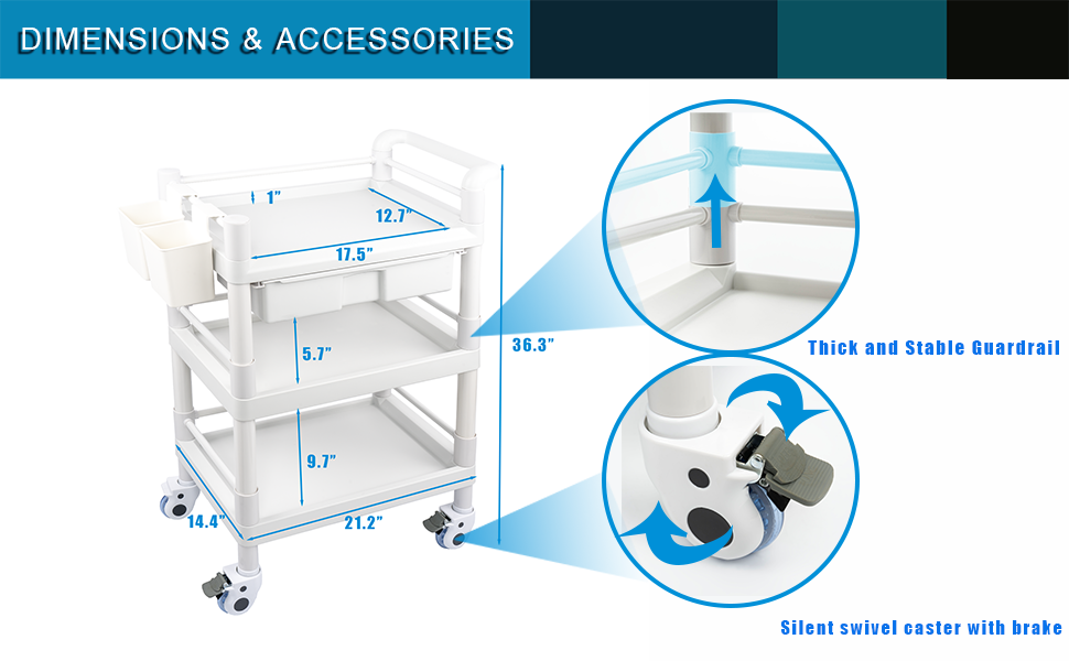 MC-17 Medical Mobile Trolley Cart