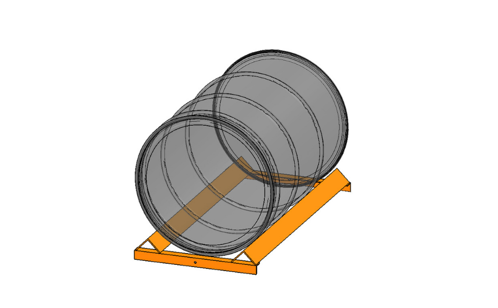 Drum Cradle for Pallet Rack with 30 Gallon Drum