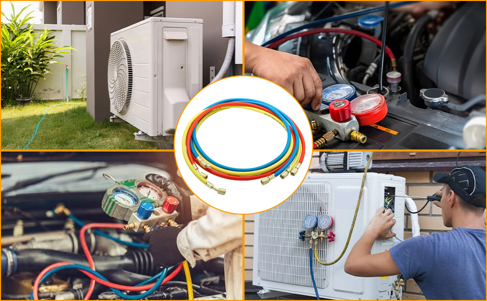 22985 Plus II Manifold Hose SetStanda,rd 1/4" FL to 1/4" FL Vacuum Certified Refrigerant Hose