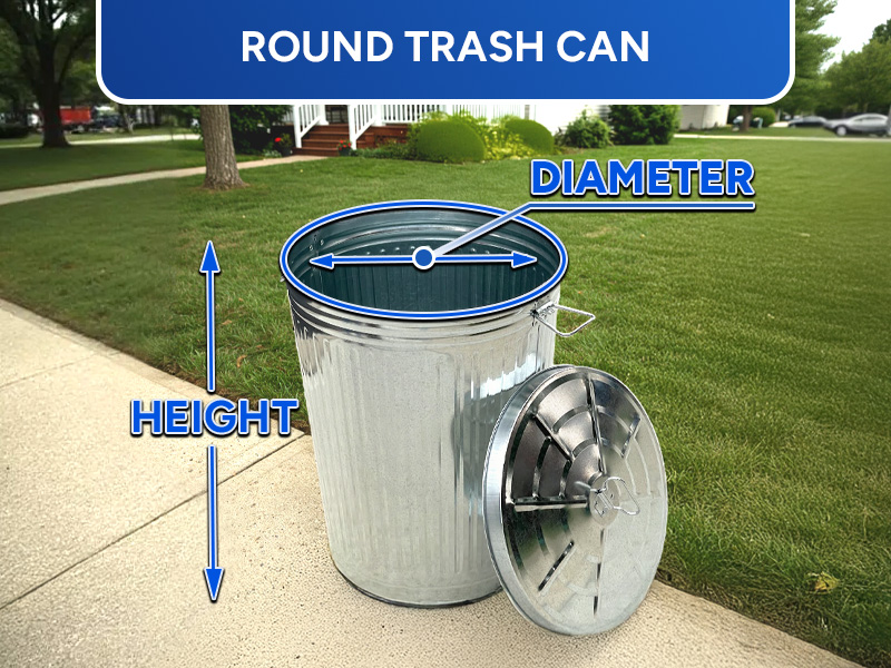 round trash can