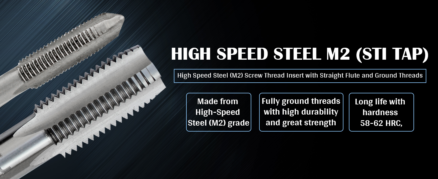 high speed steel HSS STI  tap M2 grade for threading helicoil insert