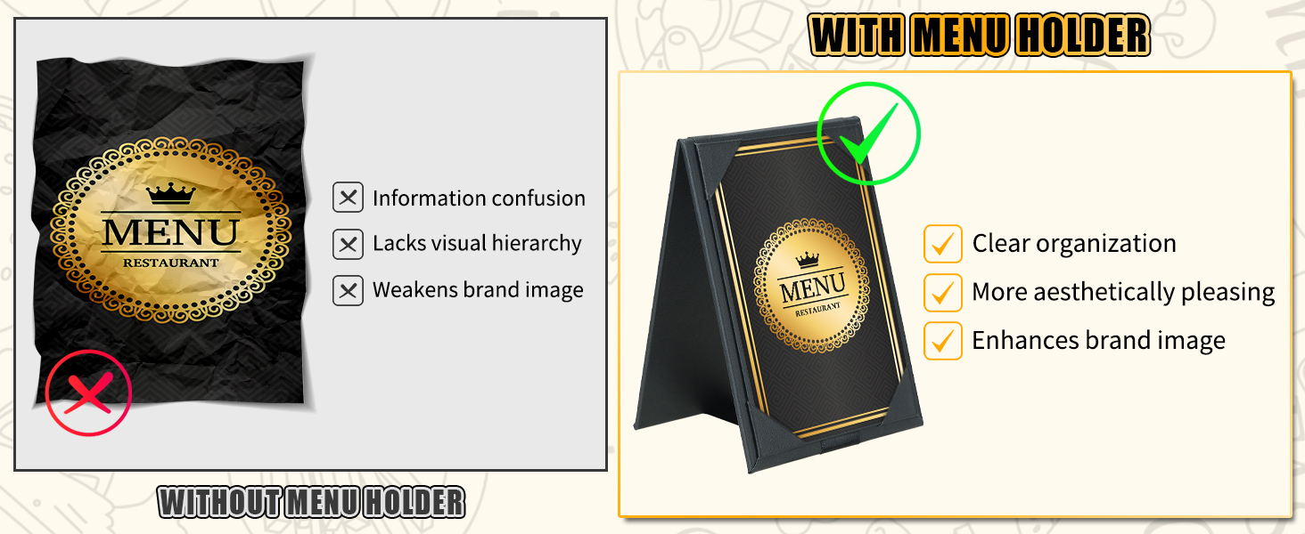 three-sided menu holder