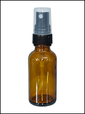 1 oz. Amber Boston Round with Black Fine-Mist Sprayer…