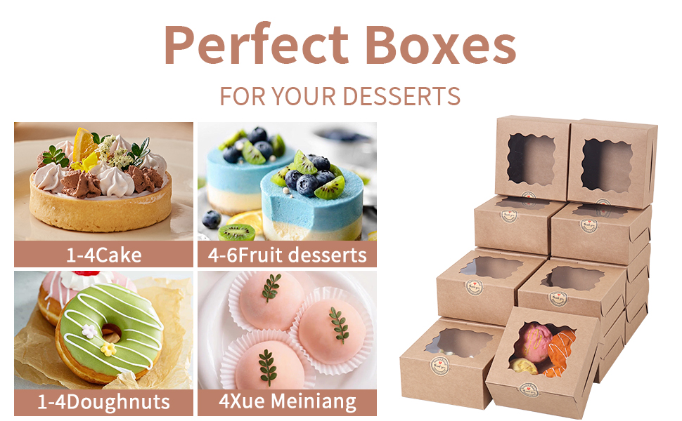 Window Bakery Boxes Treat Boxes  Pastry Boxes  Dessert Boxes  Cookie Boxes  Mini Pie Boxes