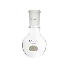 Laboy Glass 100mL Single Neck Round Bottom Boiling Flask Heavy Wall 24/40 Joint Distillation Flask