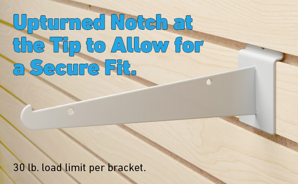 8 inch White Shelf Bracket for Slatwall