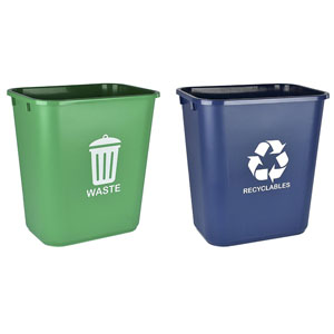 wastebasket waste basket trash stackable recycle garbage compost boxe container rubbermaid trash bag