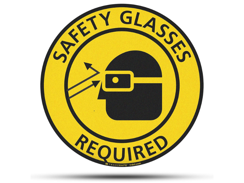 safety glasses required Anti Slip Floor Sticker