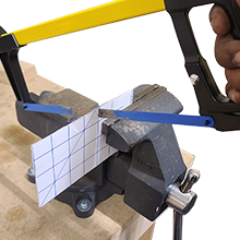 Cutting polycarb with hack saw