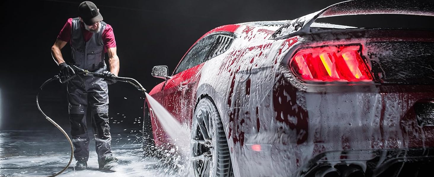 pressure washing car