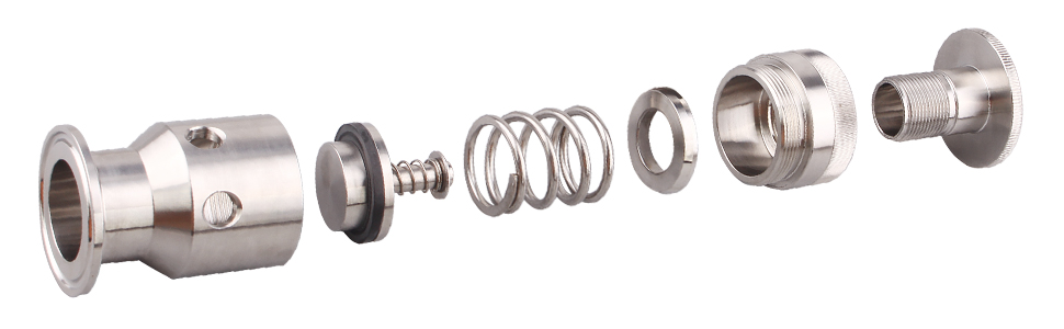 DERNORD Sanitary Adjustable Pressure Vacuum Relief Valve 1.5” Tri-Clamp