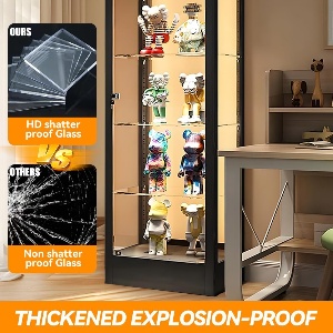 Quick-Install Glass Floor Standing Bookshelf