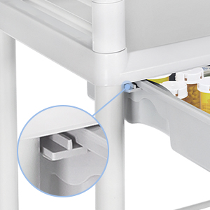 Mobile Medical Cart, 2 Tier Trolley 330 Lbs, with 2 Drawers Carts