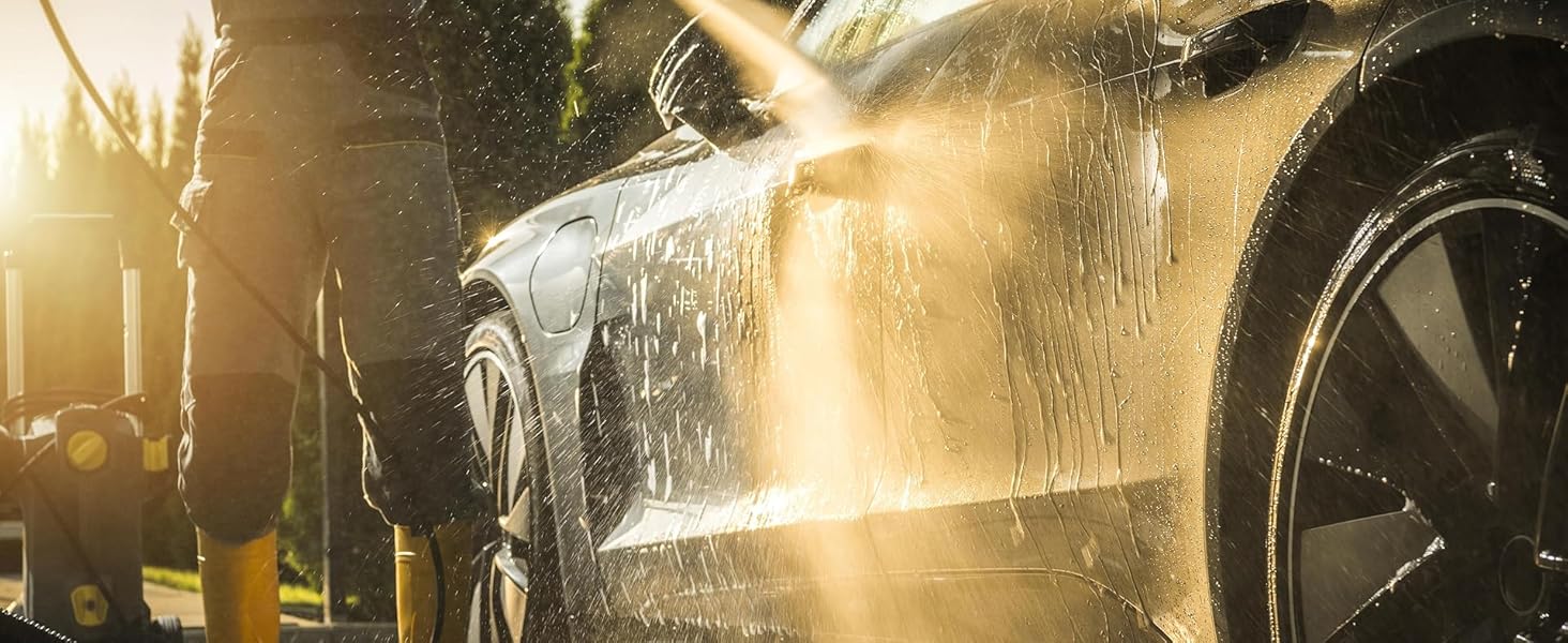 pressure washing car