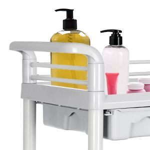 Mobile Medical Cart, 2 Tier Trolley 330 Lbs, with 2 Drawers Carts