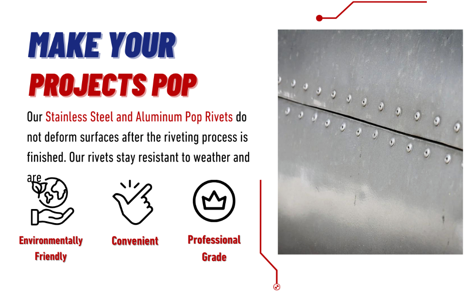 Do not deform surfaces after the rivets are inserted.