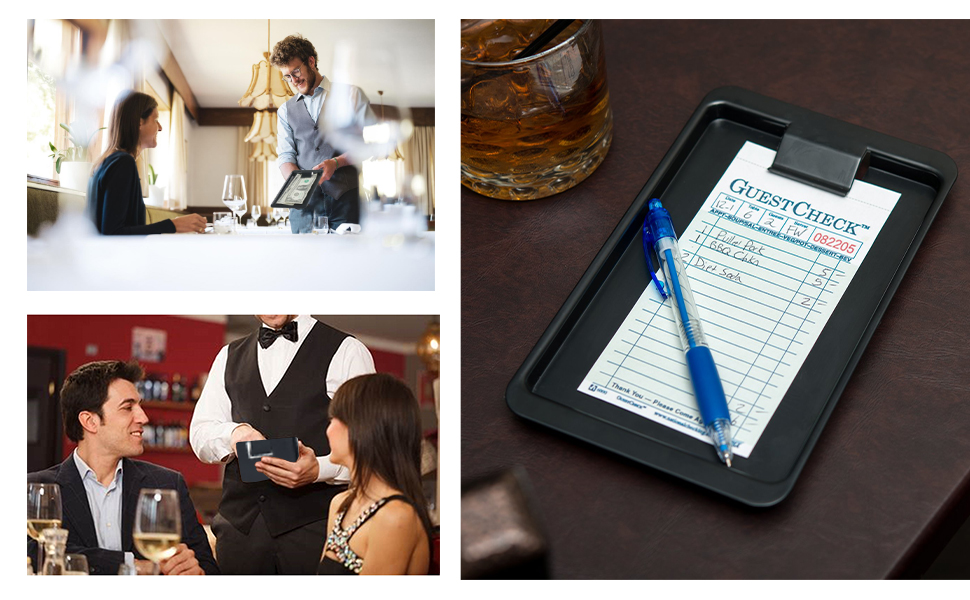 waitress check trays