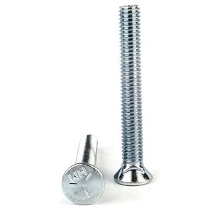 Flat Head Plow Bolt Zinc Plated Grade 5 Steel
