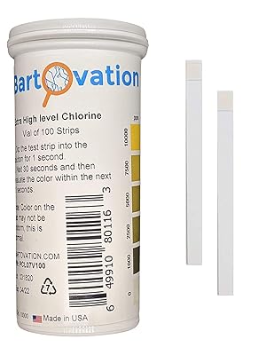 Chlorine Test plastic Vial of 100 Strips day care chlorine 10000 10k chl ch
