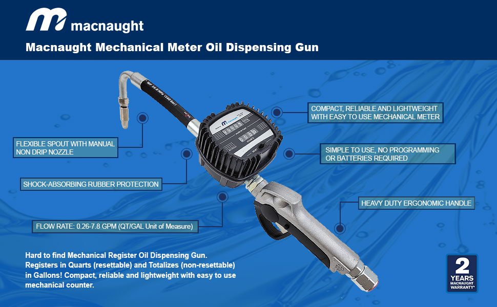 Macnaught Mechanical Meter Oil Dispensing Gun