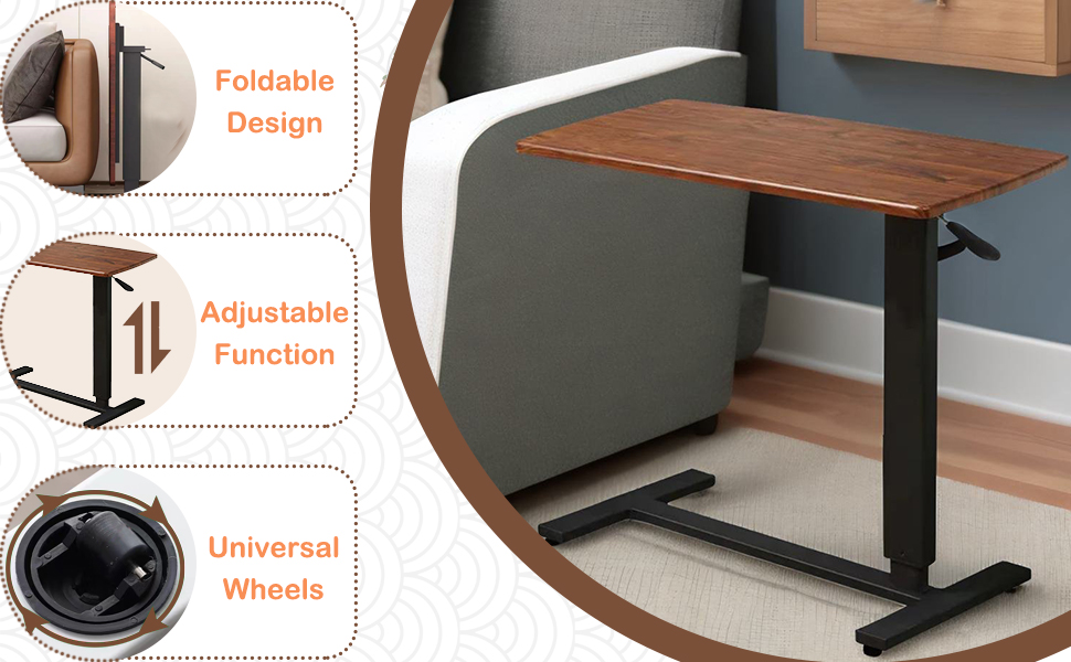 overbed table with wheels hospital bed table medical bedside table rolling bedside table