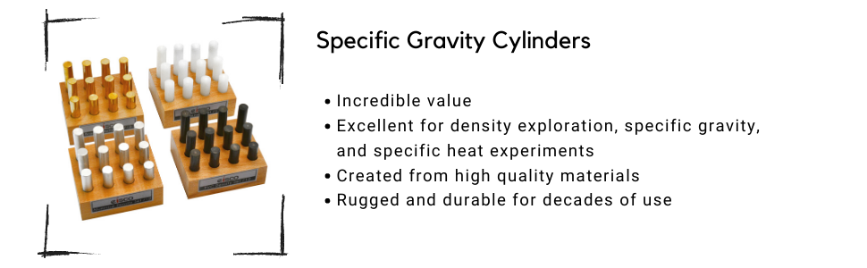 eisco labs polypropylene pvc polyvinyl chloride brass aluminum density specific gravity heat