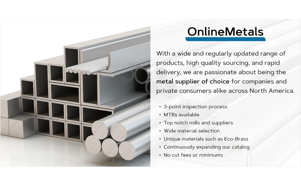 OnlineMetals logo, Header Image, About Us