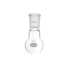 Laboy Glass 50mL Single Neck Round Bottom Boiling Flask Heavy Wall 24/40 Joint Distillation  Flask