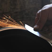 knife sharpening, platen grinder belts, Winona Van Norman