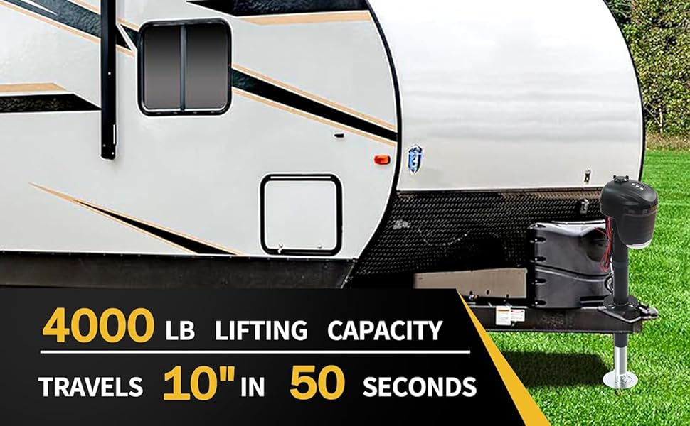 4000lb Lifting Capacity, travels 10 inches in 50 seconds