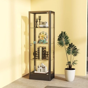 4-Shelf Glass Display Cabinet