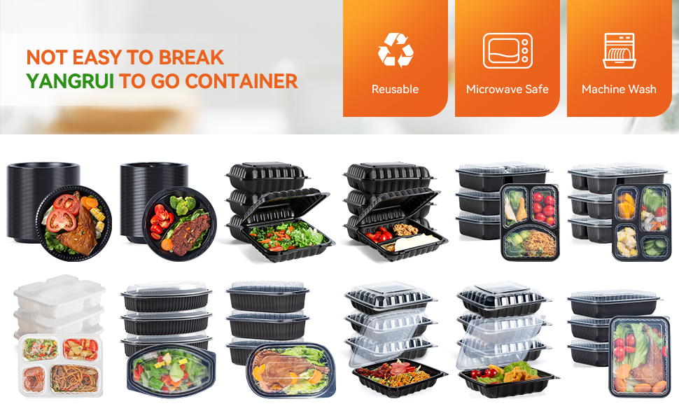 yangrui white compartment containers