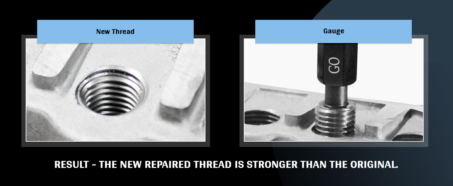 new thread is installed with the help of helicoil kit-New SS Inserts Installed and gauged