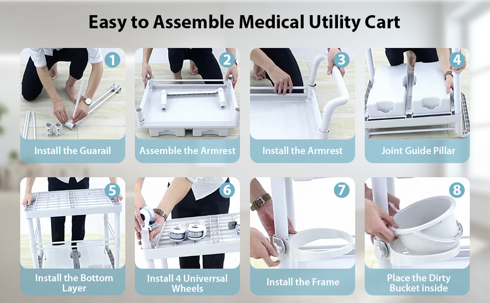 Mobile Medical Cart, 2 Tier Trolley 330 Lbs, with 2 Drawers Carts