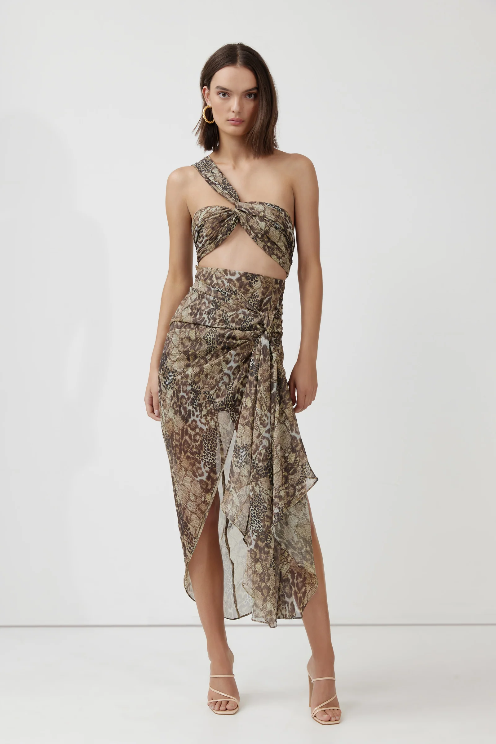 Lotus Dress - Wild Olive Print - Poueer