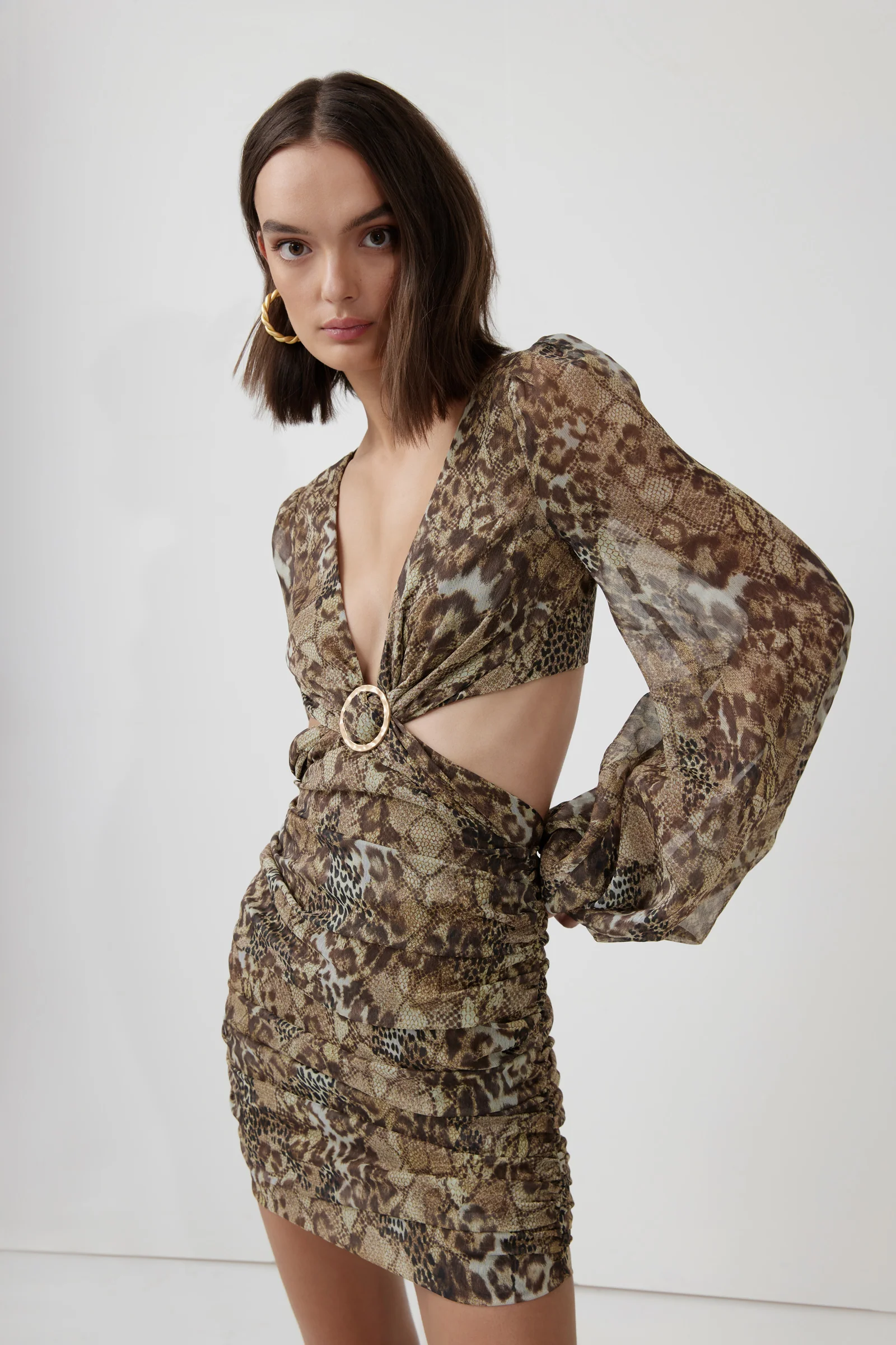 Vinca Dress - Wild Olive Print - Poueer