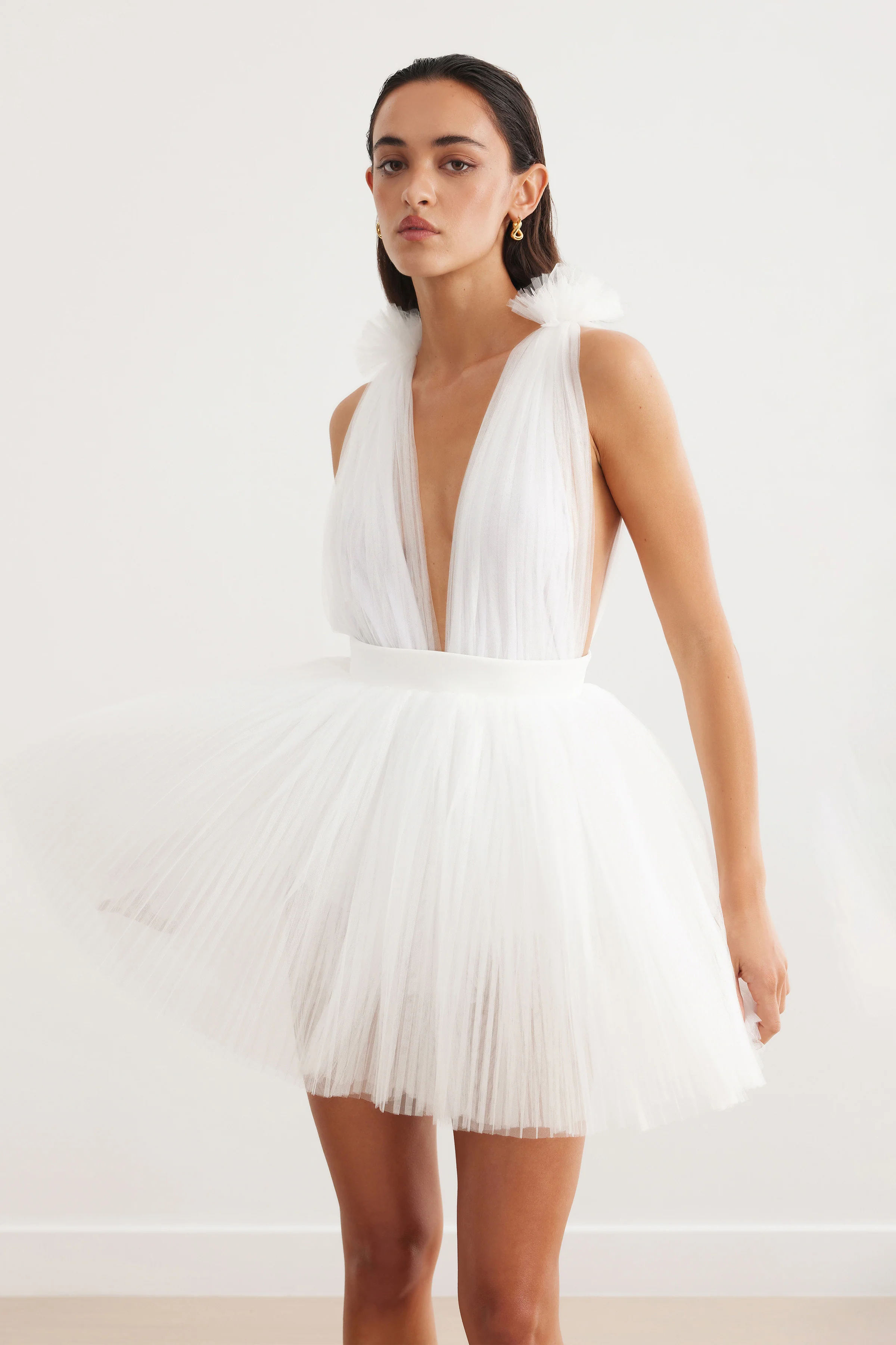 Charlize Dress - White - Poueer