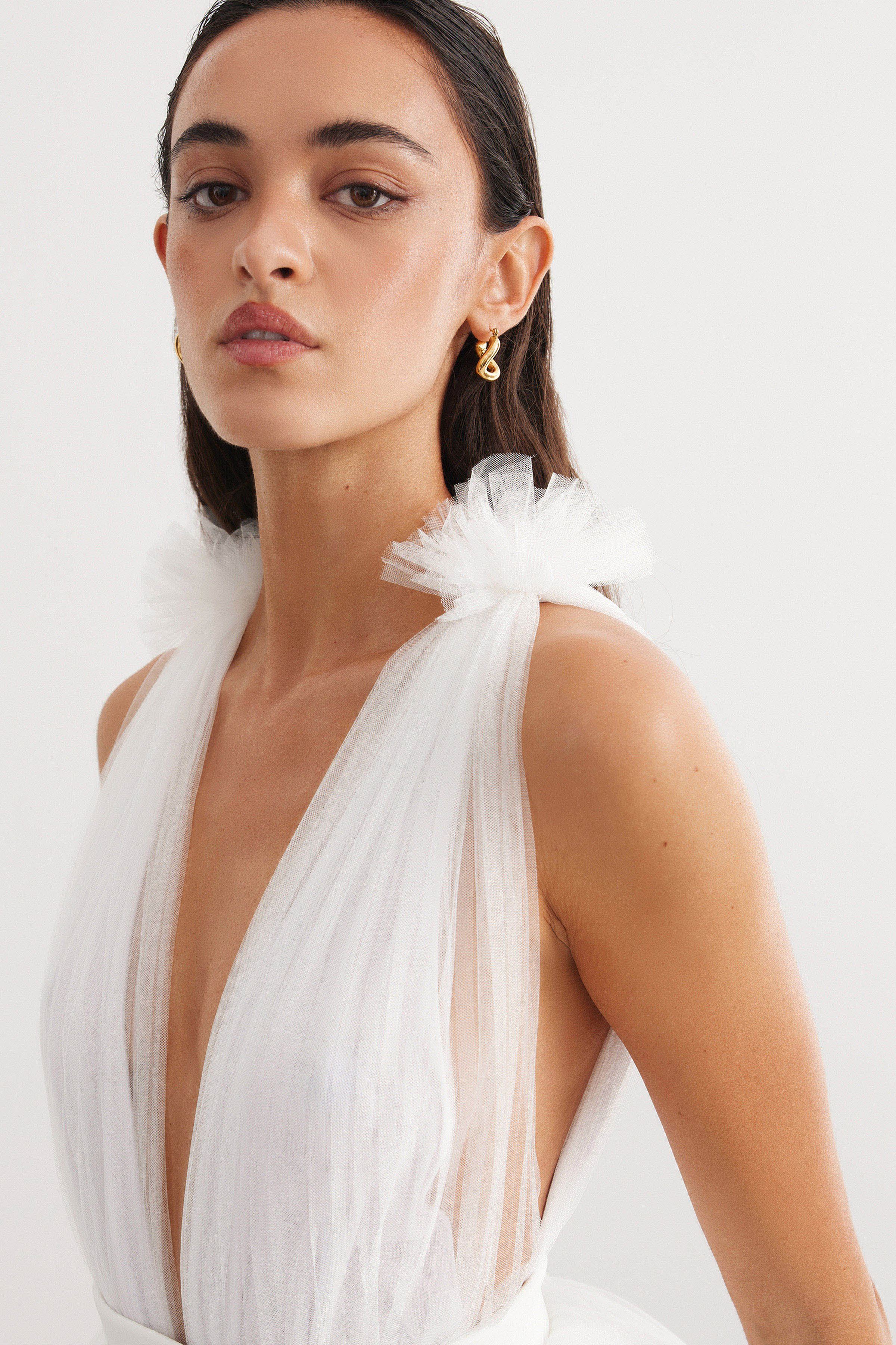 Charlize Dress - White - Poueer