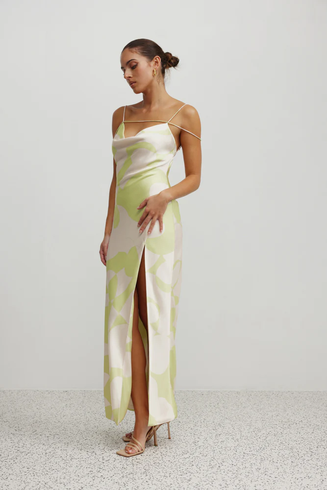Francisca Dress - Abstract Mojito Print - Poueer