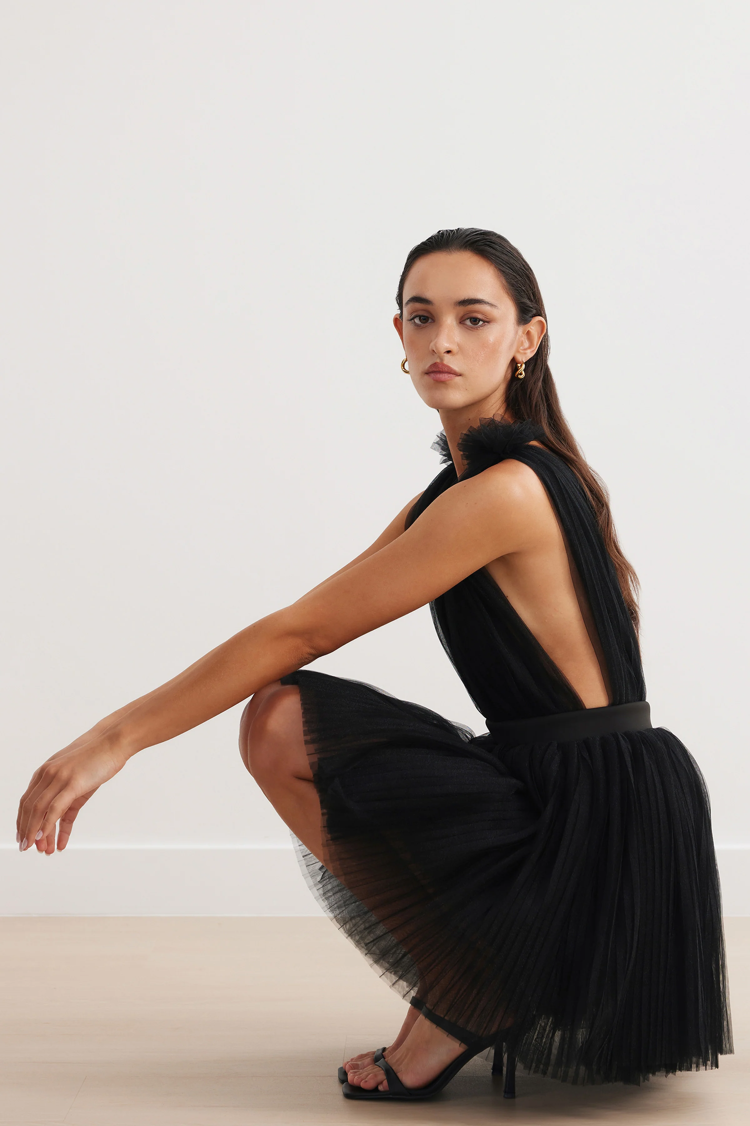 Charlize Dress - Black - Poueer