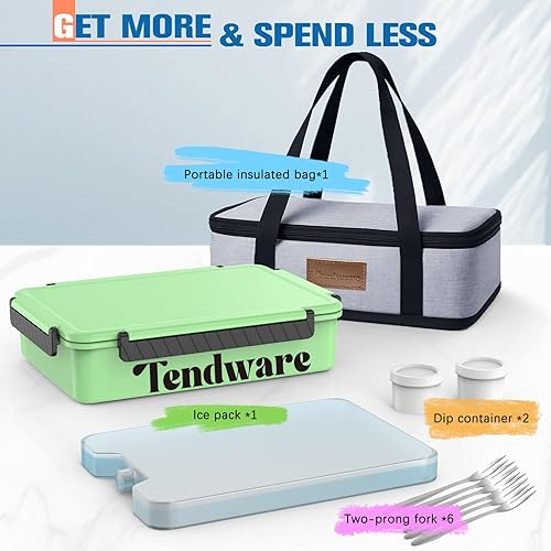Chilled Divided Serving Tray Snackle Box Container with Ice Pack Bonus Insulated Bag 2 Dip Containers Summer Beach Essentials for Charcuterie Snack Road Trip Picnic Family Party Keep Food Fresh - Poueer