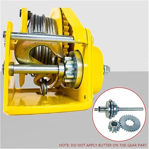 Heavy Duty Hand Winch,Two-Way Self-Locking Device Small Manual Winch,Hand Winch for Boat Trailer with Automatic Brake,Easy to Use and Control ,2600lbs,Bare Metal - Poueer