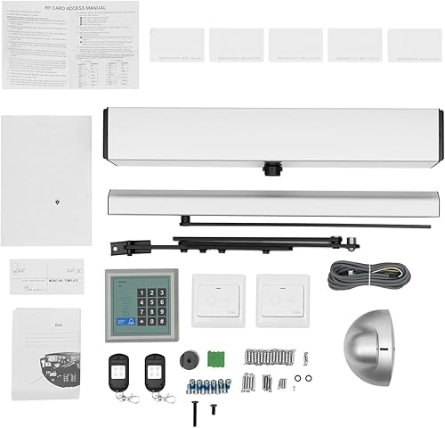 Automatic Swing Door Opener,120° Electric Handicap Door Operator Closer,110-220V Swing Door Closer with 2 Remote Controllers,Manual/Automatic Mode Swing Door Operator for Various Materials Doors - Poueer