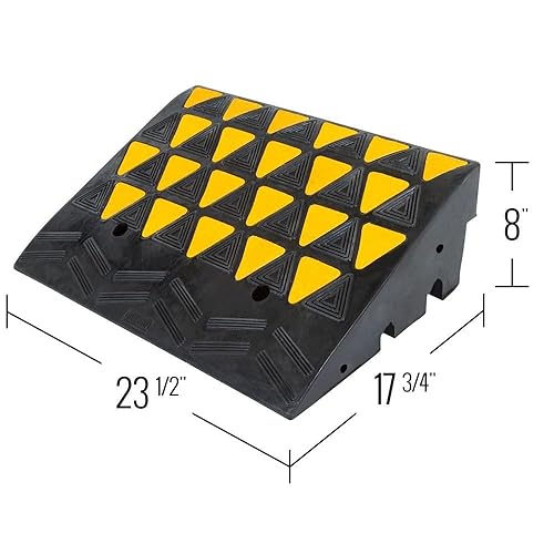 Guardian 8' Rubber Curb Ramp with Round End Caps - Poueer