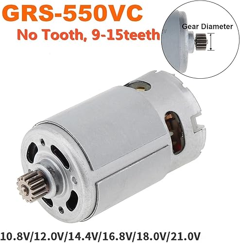 550 DC motor 10.8V/12V/14.4V/18V/21V drill motor without teeth 9/11/12/13/14/15 teeth high torque gearbox(13 Teeth,12V) - Poueer