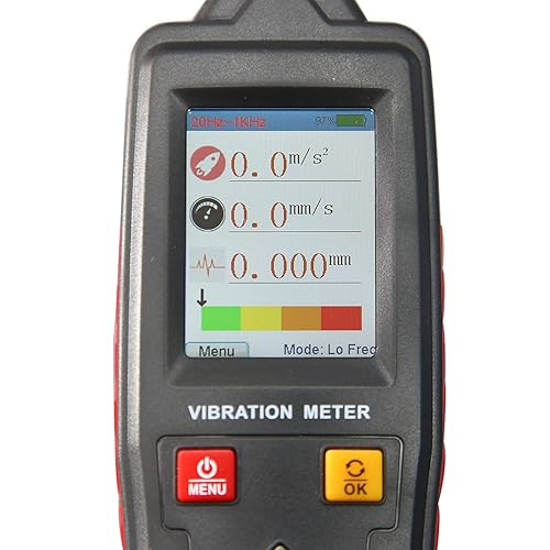 Digital Vibration Meter Vibrometer Handheld Vibration Analysis Equipment Acceleration Velocity Displacement Measurement for Moving Machinery - Poueer